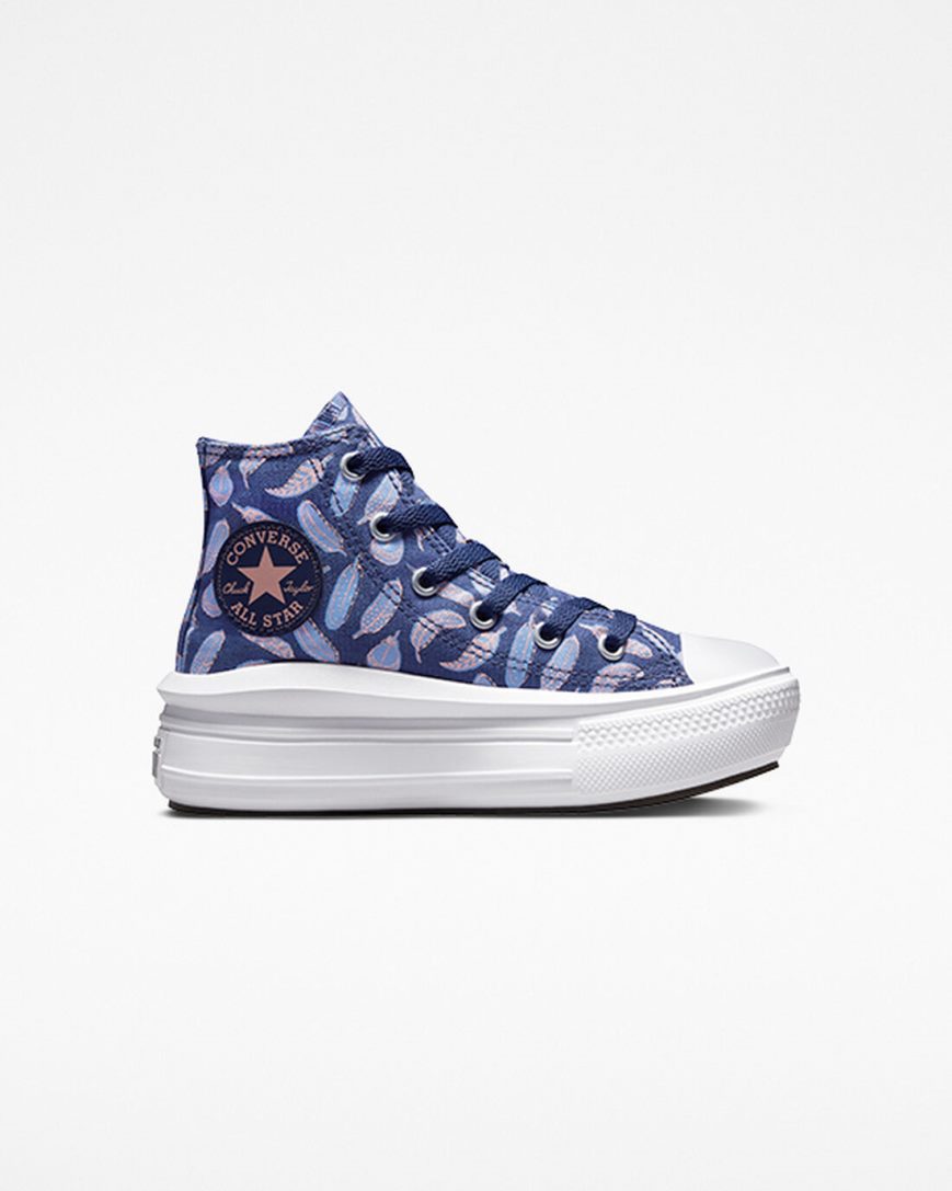 Dívčí Boty Na Platformy Converse Chuck Taylor All Star Move Feathers Vysoké Fialové Královská Modrá | CZ MABC76